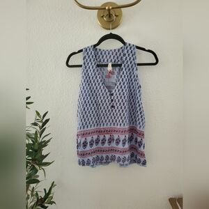 Raga Sample Infinite Nights V-Neck Sleeveless Blouse Size Small Nwot